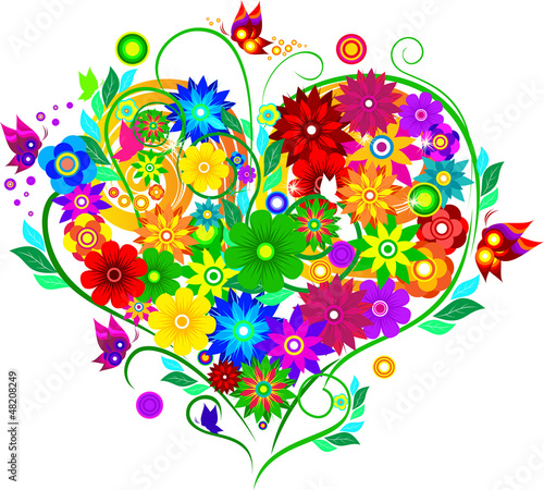 Heart with flowers