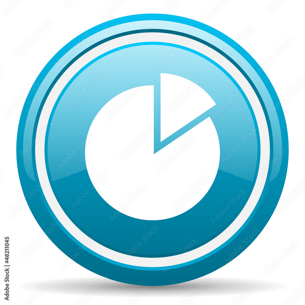 chart blue glossy icon on white background chart blue glossy icon on white background