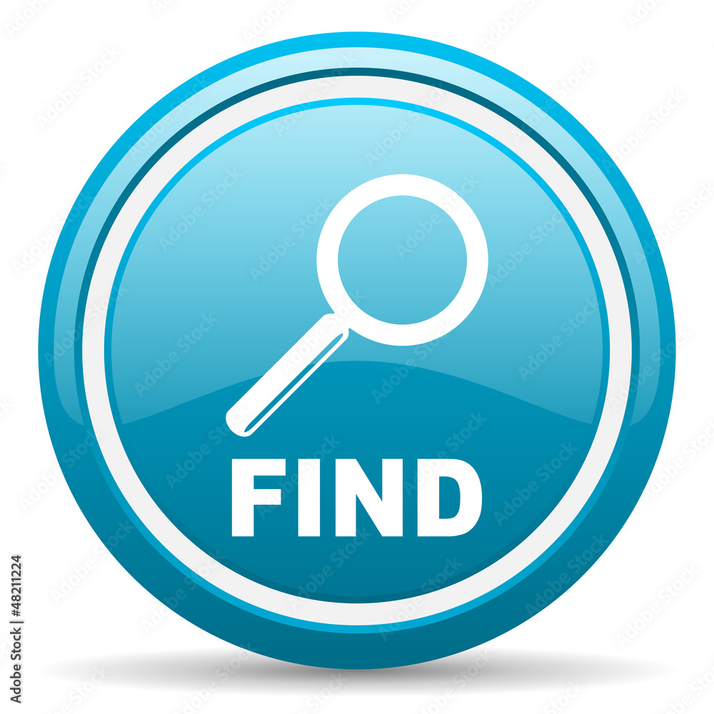 find blue glossy icon on white background find blue glossy icon on white background