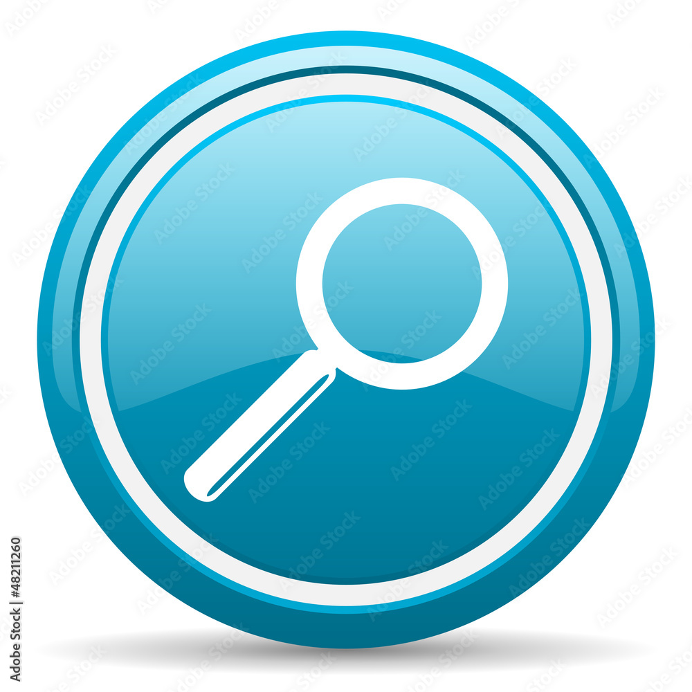 search blue glossy icon on white background search blue glossy icon on white background