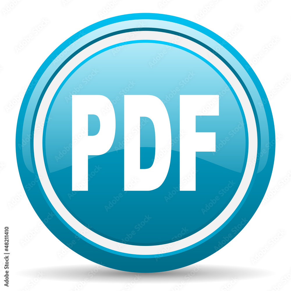 pdf blue glossy icon on white background pdf blue glossy icon on white background
