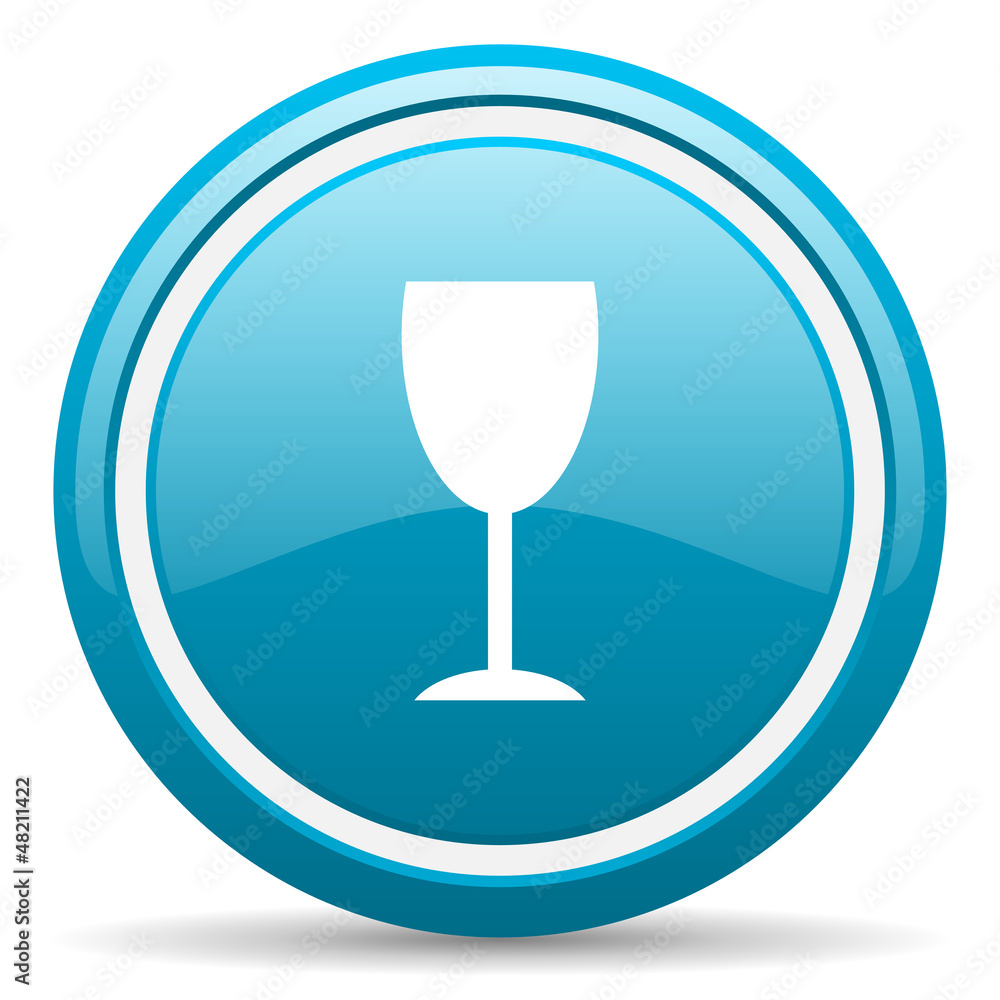glass blue glossy icon on white background glass blue glossy icon on white background