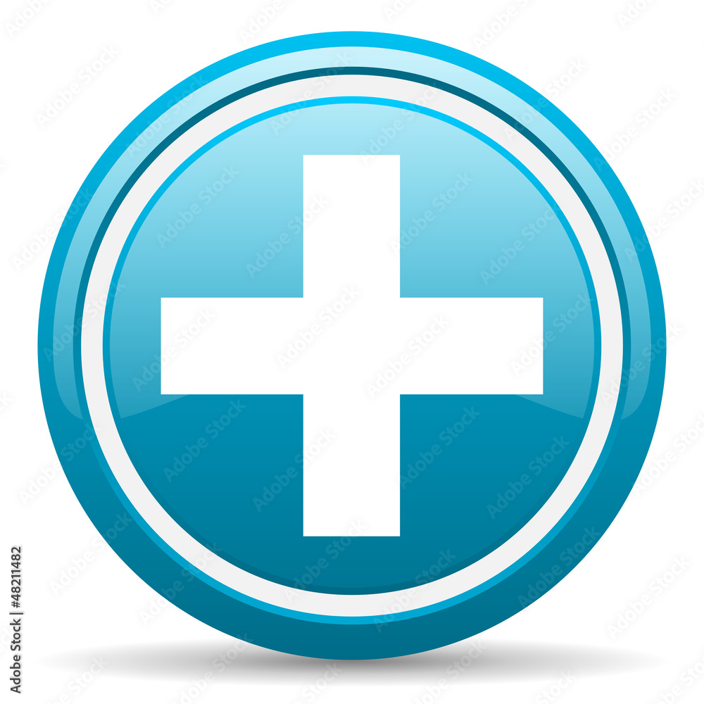emergency blue glossy icon on white background emergency blue glossy icon on white background