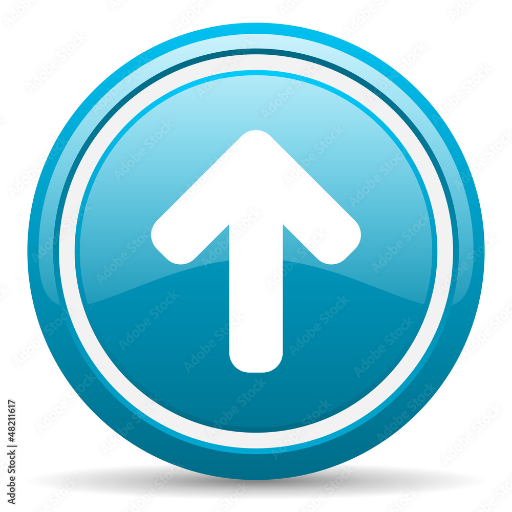 arrow up blue glossy icon on white background arrow up blue glossy icon on white background