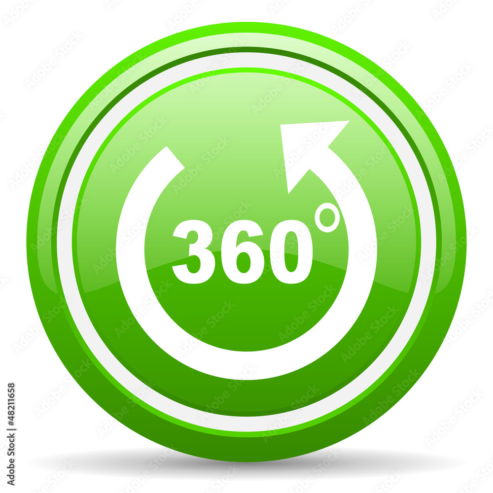 360 degrees panorama green glossy icon on white background 360 degrees panorama green glossy icon on white background