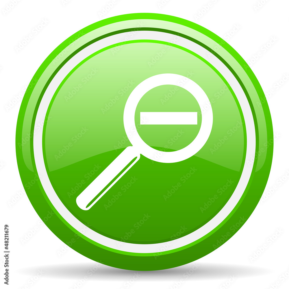 magnification green glossy icon on white background magnification green glossy icon on white background