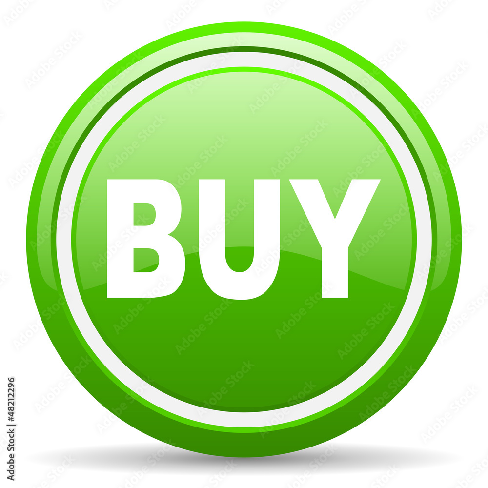 buy green glossy icon on white background buy green glossy icon on white background