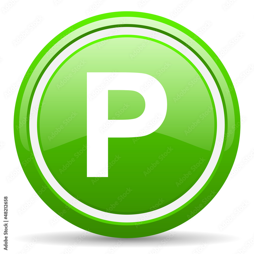 park green glossy icon on white background park green glossy icon on white background