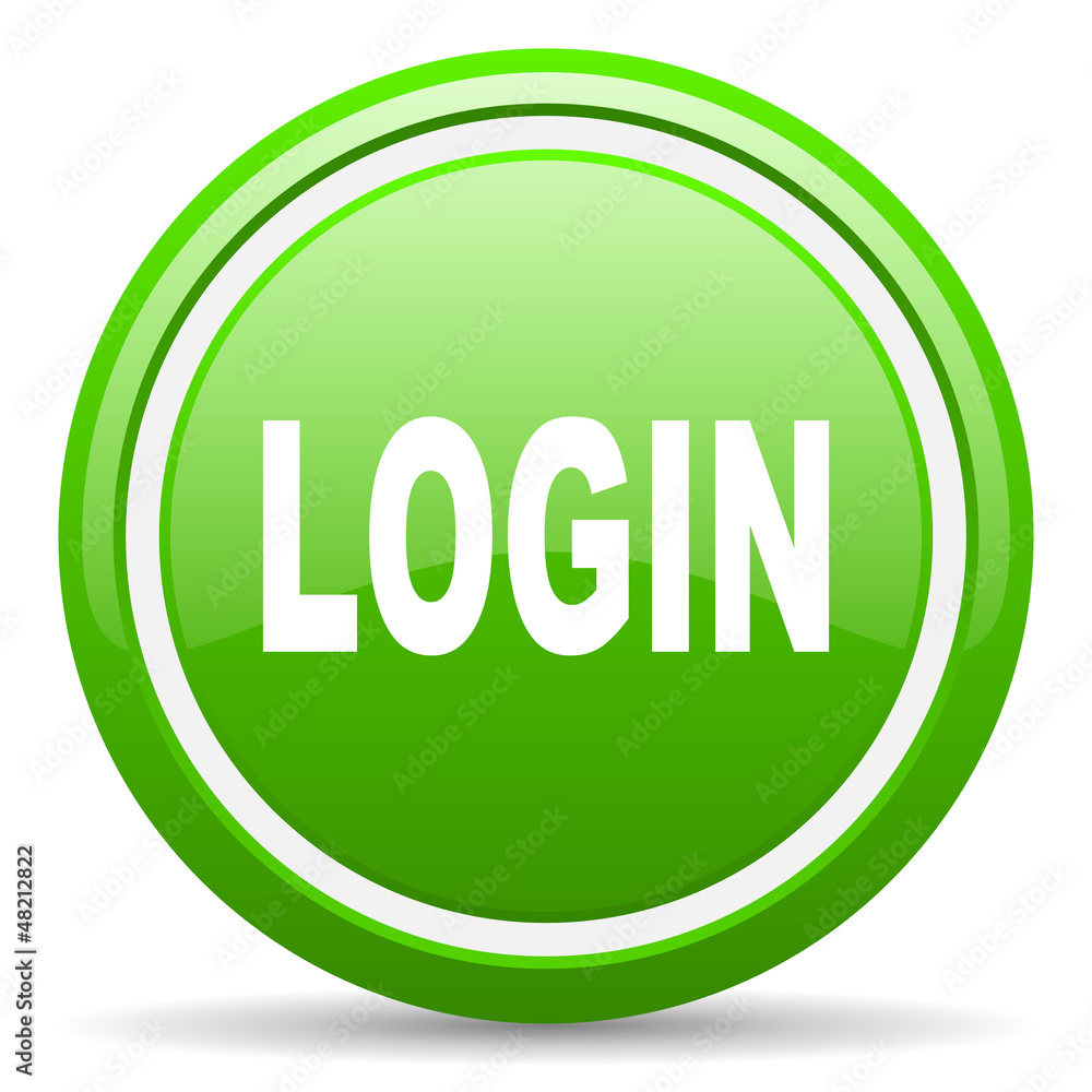login green glossy icon on white background login green glossy icon on white background