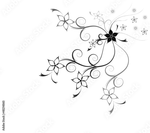 Trauer Karte schwarz weiß Hintergrund Blumen