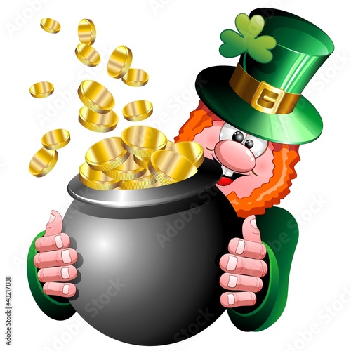 St Patrick and Money on Pot-Marmitta e Monete San Patrizio
