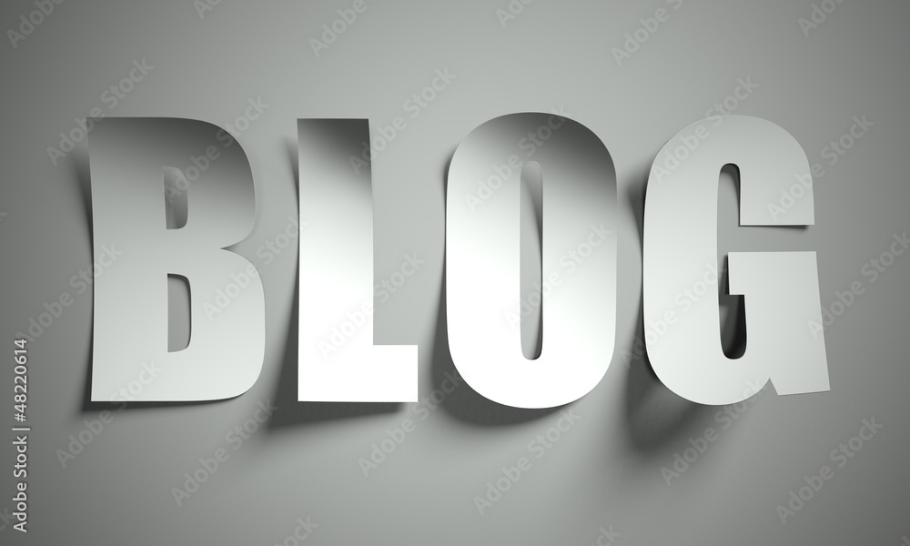 Blog cut from paper on background Blog cut from paper on background