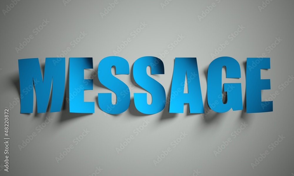 Message cut from paper on background Message cut from paper on background
