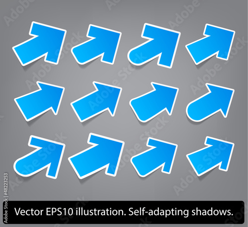 Blue paper arrows.