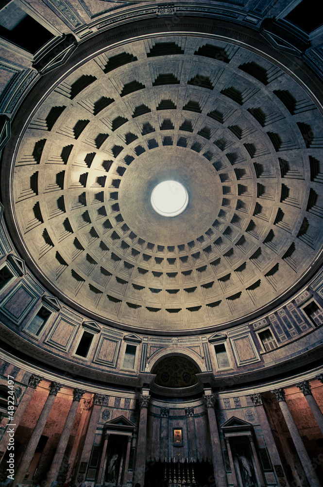 Wide view of the Pantheon Interior, Rome, Italy
