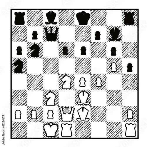 game positions of the chess pieces on the chess board