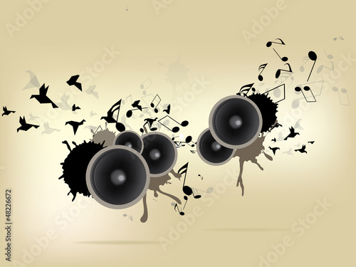 Abstract urban music background with grunge elements