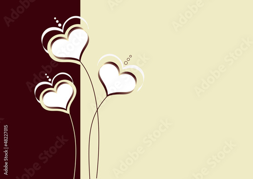 Fond fleurs de coeurs - Chocolat - Saint Valentin