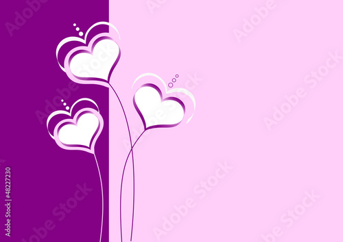 Fond fleurs de coeurs - Rose - Saint Valentin