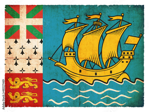 Grunge-Flagge Saint-Pierre and Miquelon (Kanadisch)
