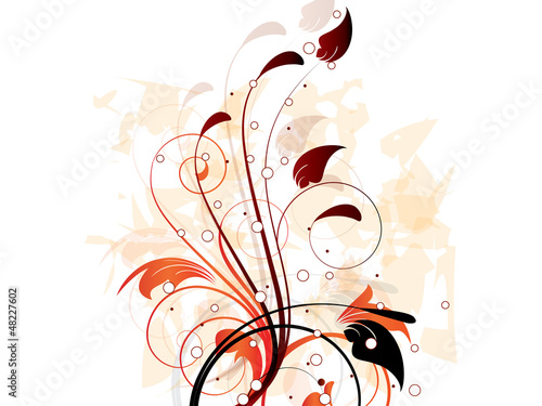 Card with ornamental background with floral elements