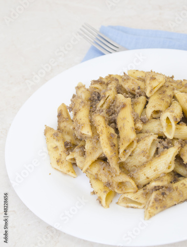 Wallpaper Mural Italian penne pasta with chopped meat Torontodigital.ca