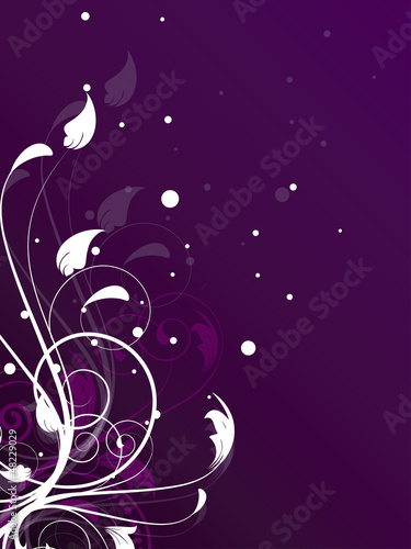 Card with ornamental background with floral elements