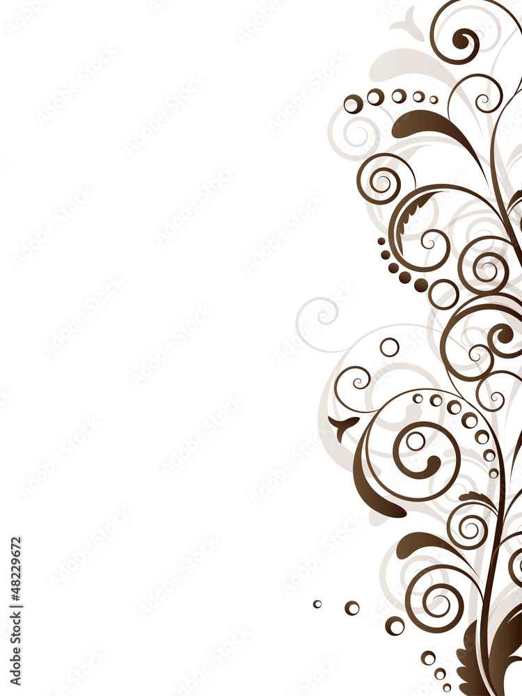 Ornamental border with floral elements and swirls Ornamental border with floral elements and swirls