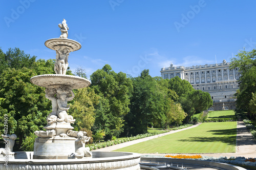 Garden in Royal Palace Madrid, Spain