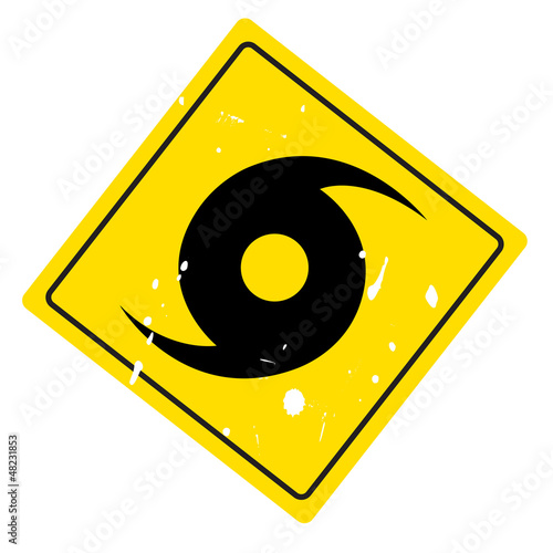 hurricane warning sign on web button