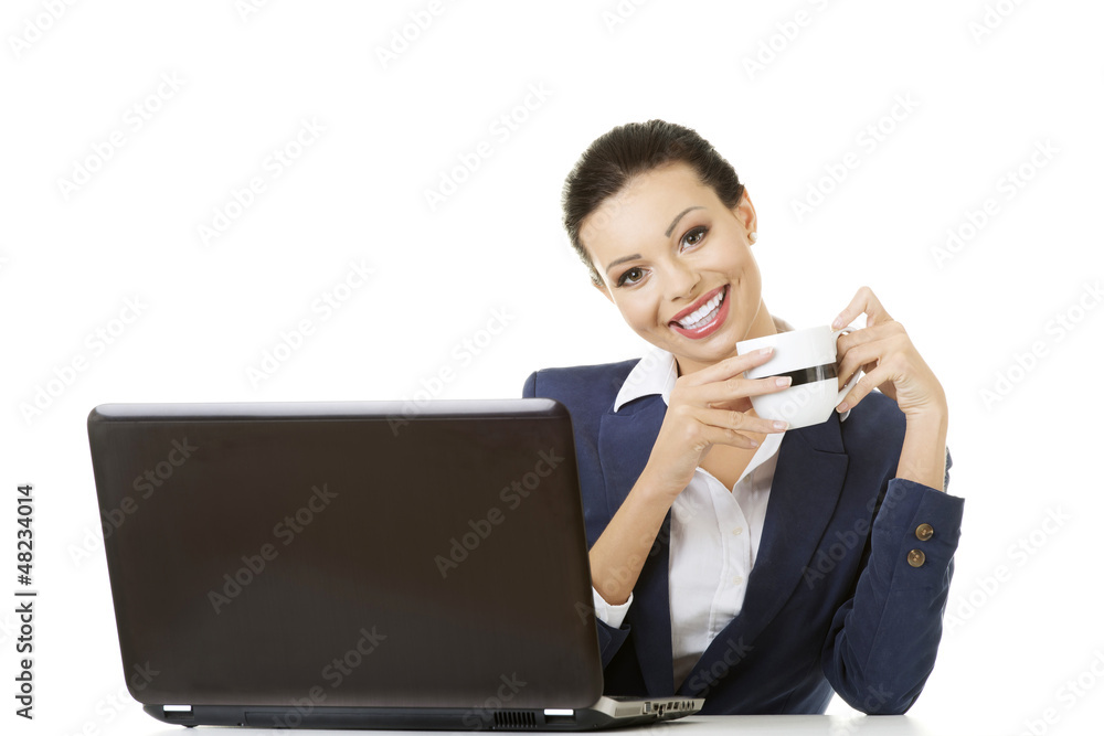 Beautiful businesswoman at work. Beautiful businesswoman at work.