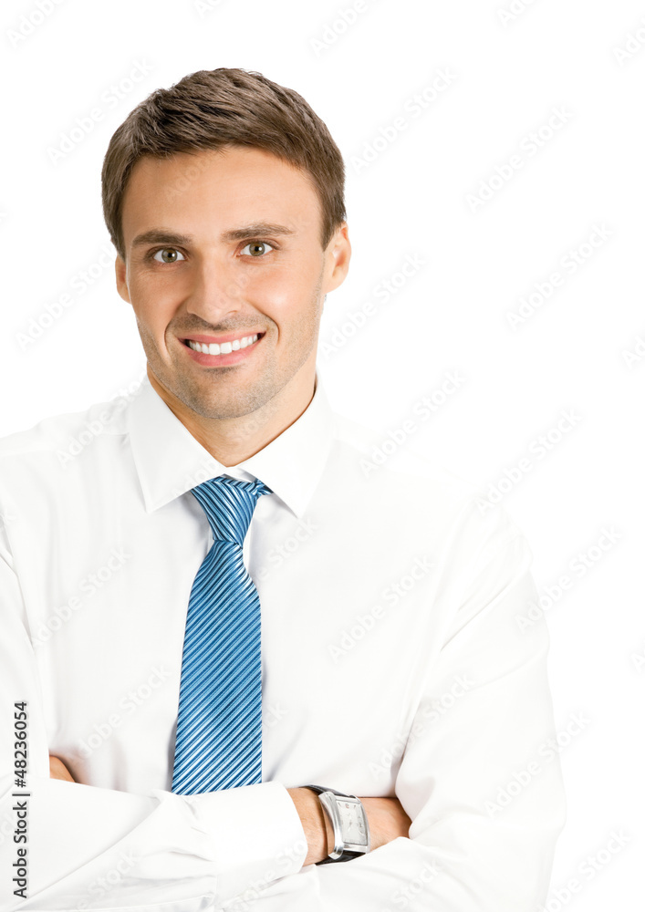 Smiling young businessman, isolated Smiling young businessman, isolated