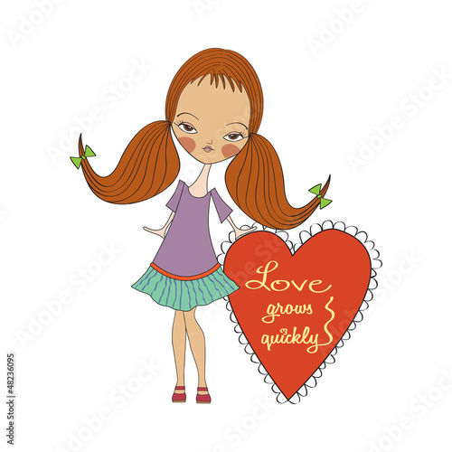pretty young girl in love