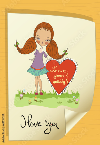 pretty young girl in love