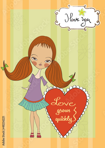 pretty young girl in love