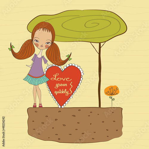 pretty young girl in love