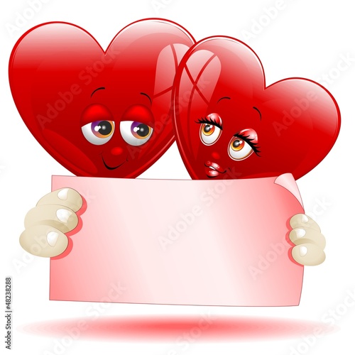 Hearts Cartoon Love Message-Cuori Cartoon Auguri d'Amore-Vector