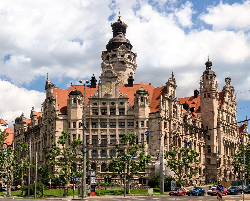 Obraz premium Neues Rathaus in Leipzig