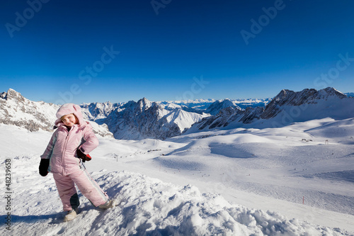 girl on top of mountain