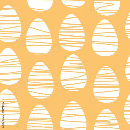 White easter eggs seamless pattern, vector © natalyon