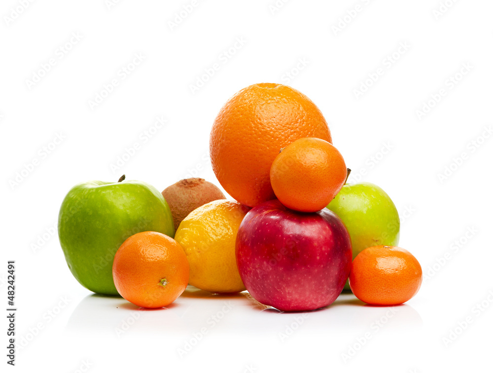 Composition with fruits isolated on a white Composition with fruits isolated on a white