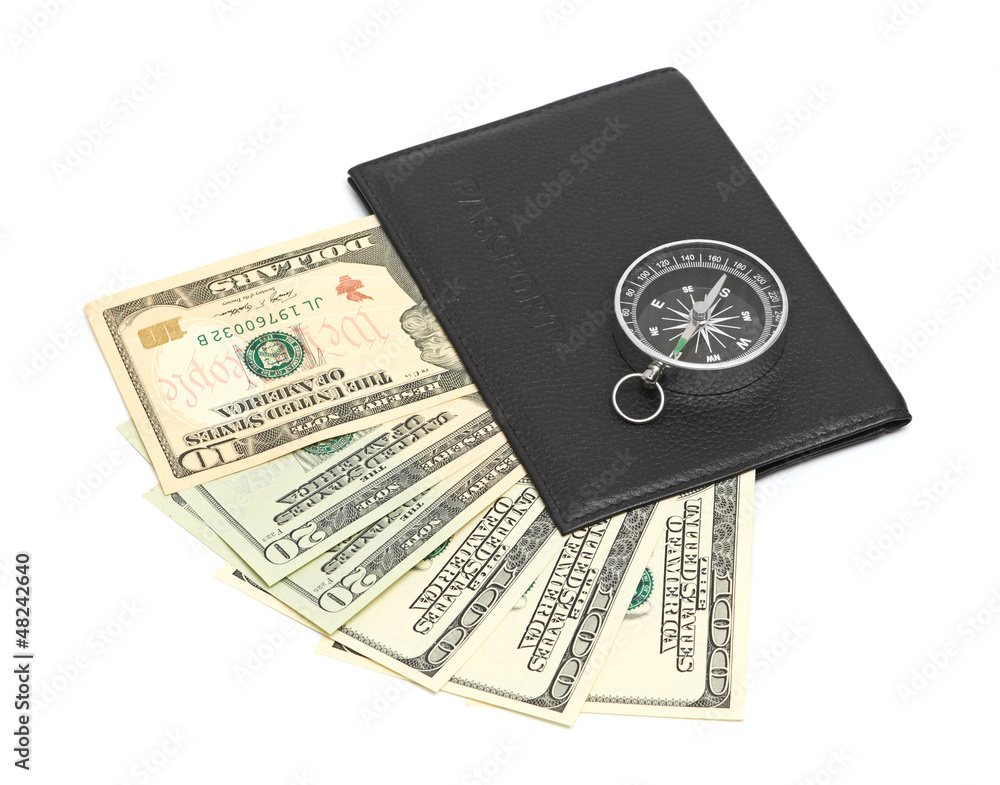 Passport and ticket isolated on white Passport and ticket isolated on white
