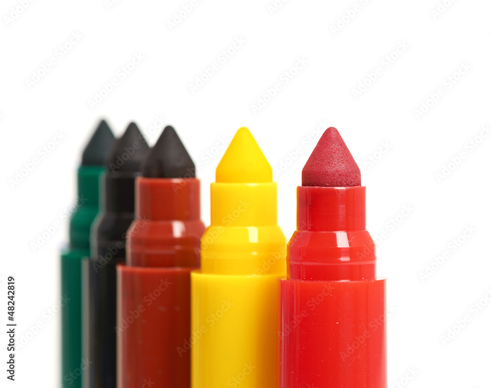 Multicolored Felt-Tip Pens isolated on white background Multicolored Felt-Tip Pens isolated on white background