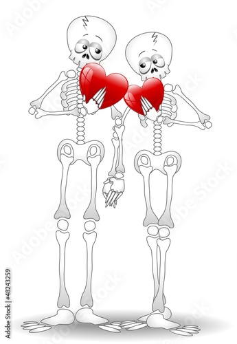 Skeletons Cartoon Couple Valentine's Day-Scheletri innamorati