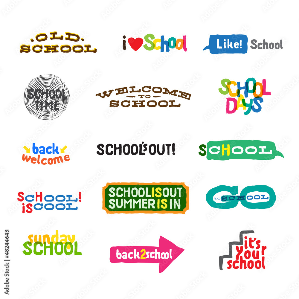 Label - School Icons, vector Eps10 illustration.