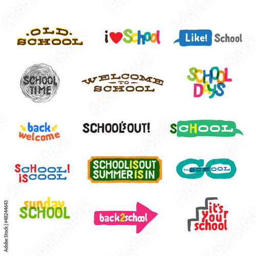 Label - School Icons  vector Eps10 illustration.