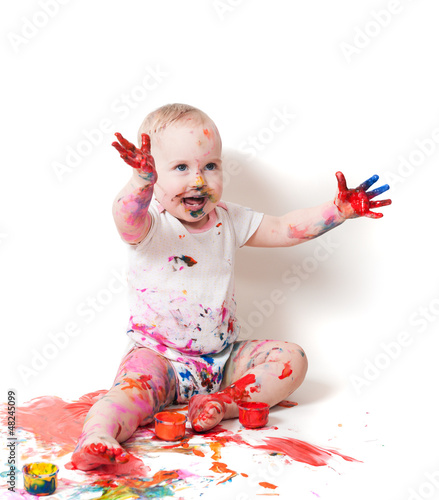 year-old child with paint