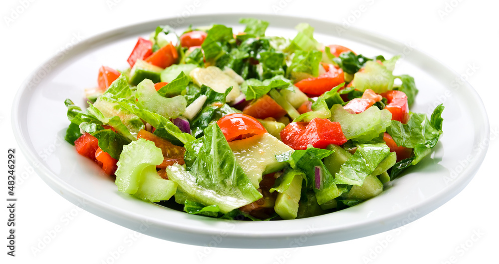Salad from fresh vegetables, saved clipping path