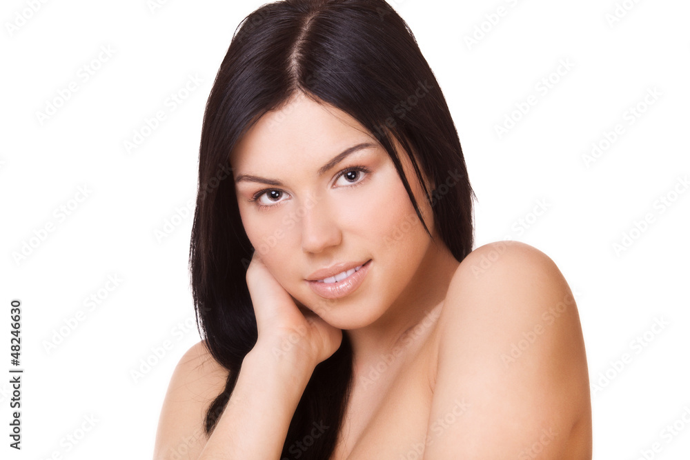 beauty face young brunette woman beauty face young brunette woman