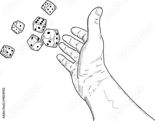hand rolling  dice